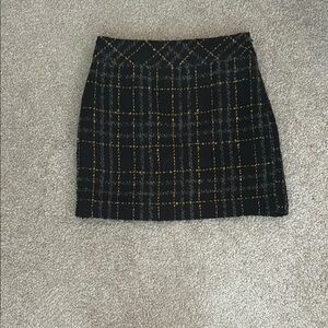 LOFT Black and Blue Pencil Mini Skirt